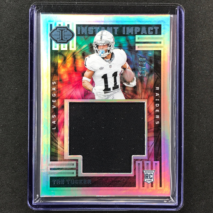 2023 Illusions Football Tre Tucker Instant Impact Rookie Jersey Relic Blue 12/99