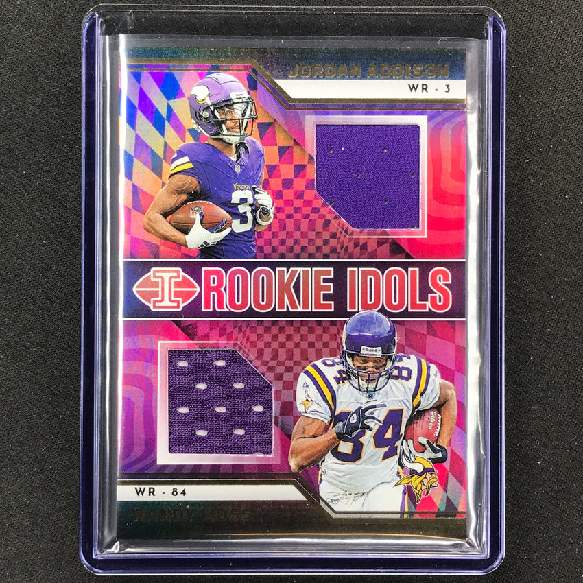 2023 Illusions Football Jordan Addison Randy Moss Rookie Idols Jersey Relic No Wwe