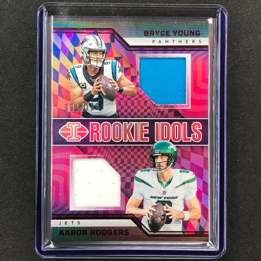 2023 Illusions Football Bryce Young Aaron Rodgers Rookie Idols Jersey Red 1/199