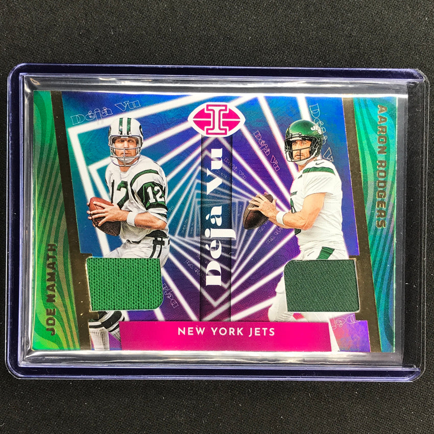 2023 Illusions Football Joe Namath Aaron Rodgers Deja Vu Jersey Relic #Nr