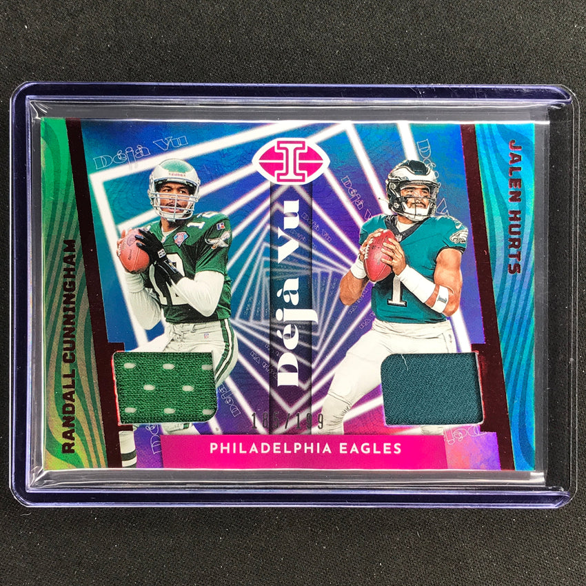 2023 Illusions Football Cunningham Hurts Deja Vu Jersey Relic Red 185/199