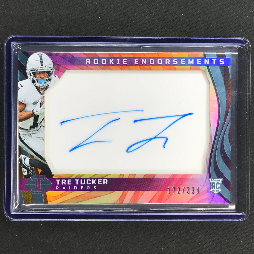 2023 Illusions Football Tre Tucker Rookie Endorsements Auto Base 172/334