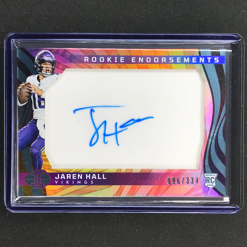 2023 Illusions Football Jaren Hall Rookie Endorsements Auto Base 96/334