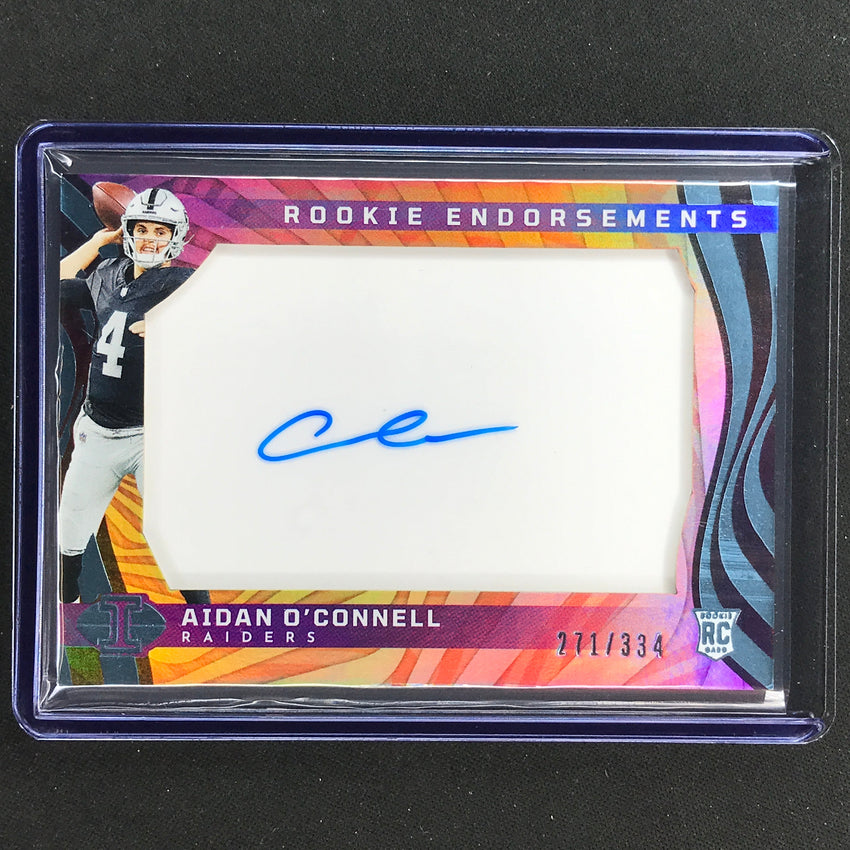 2023 Illusions Football Aidan Oconnell Rookie Endorsements Auto Base 271/334