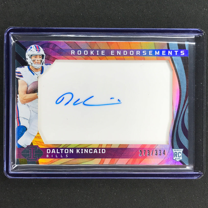 2023 Illusions Football Dalton Kincaid Rookie Endorsements Auto Base 273/334