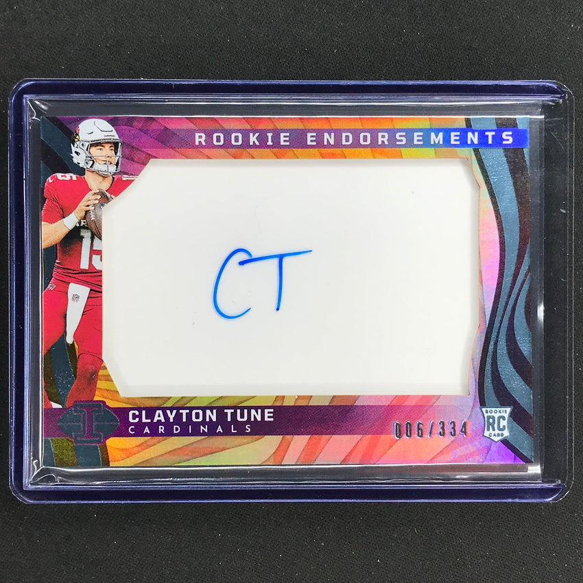 2023 Illusions Football Clayton Tune Rookie Endorsements Auto Base 6/334