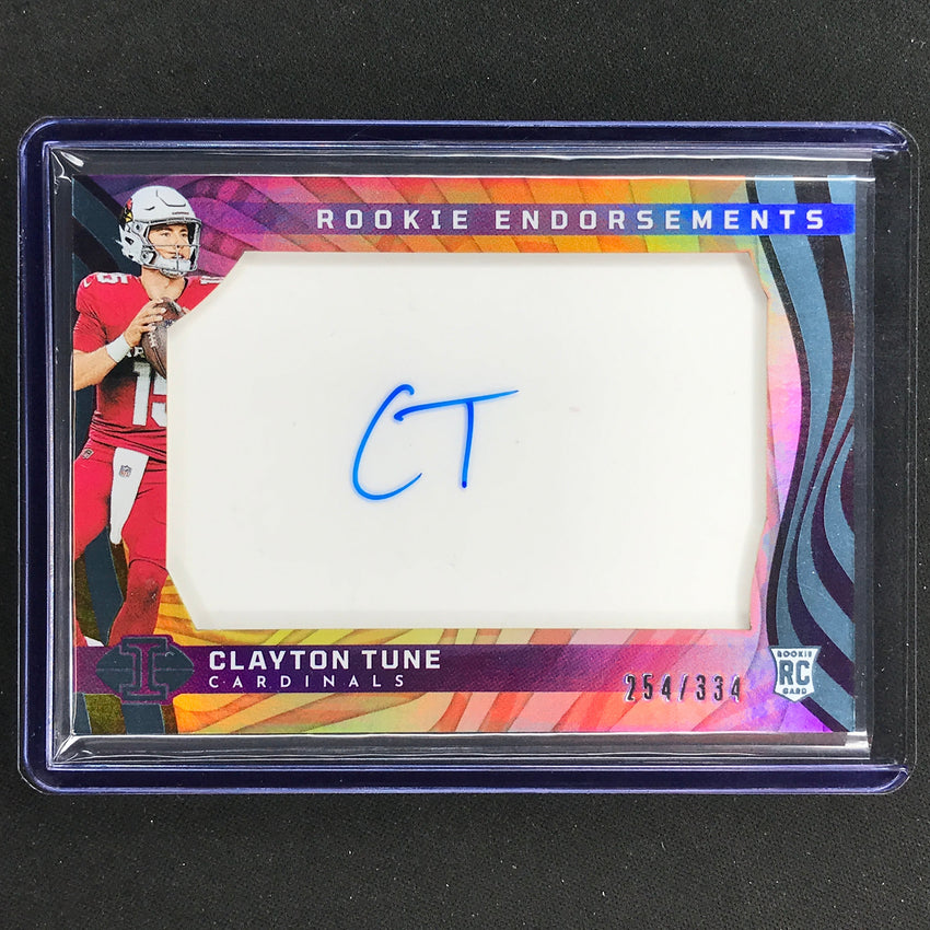 2023 Illusions Football Clayton Tune Rookie Endorsements Auto Base 254/334