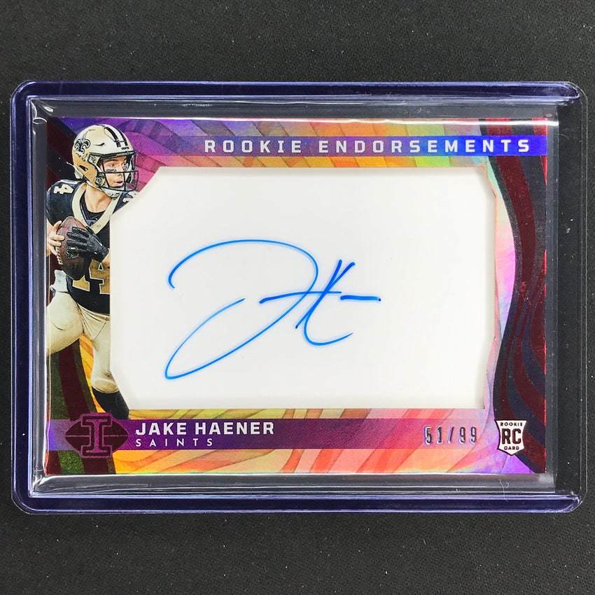 2023 Illusions Football Jake Haener Rookie Endorsements Auto Red 51/99