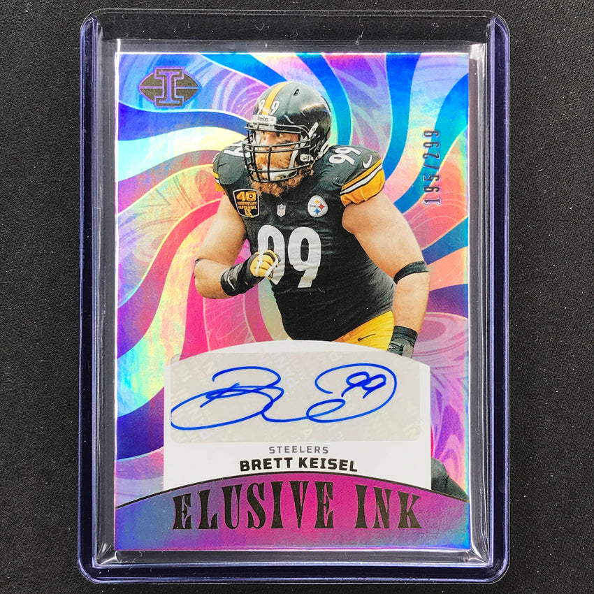 2023 Illusions Football Brett Keisel Elusive Ink Auto Base 195/299