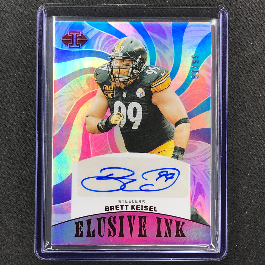 2023 Illusions Football Brett Keisel Elusive Ink Auto Red 51/99