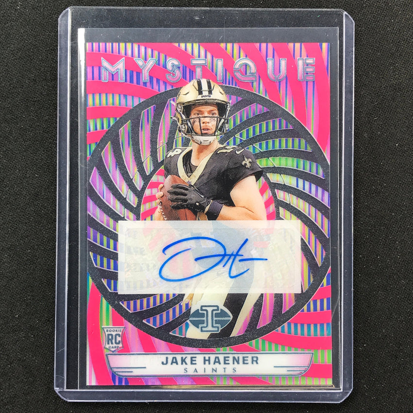 2023 Illusions Football Jake Haener Mystique Acetate Rookie Auto Pink 25/50