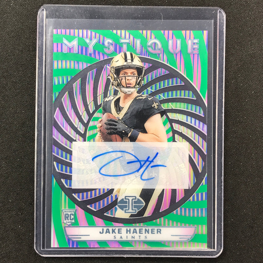 2023 Illusions Football Jake Haener Mystique Acetate Rookie Auto Green 4/5