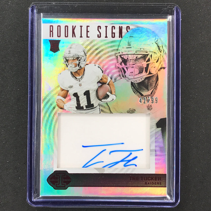 2023 Illusions Football Tre Tucker Rookie Signs Auto Red 42/99