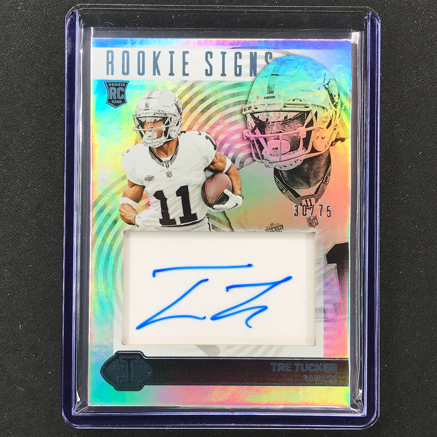 2023 Illusions Football Tre Tucker Rookie Signs Auto Blue 30/75