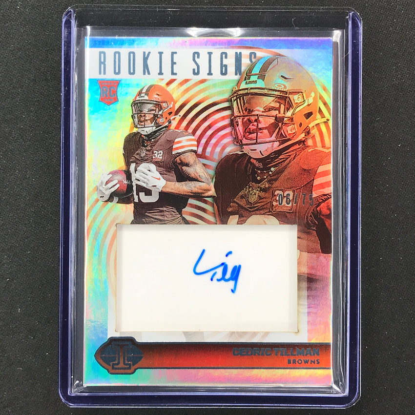2023 Illusions Football Cedric Tillman Rookie Signs Auto Blue 6/75