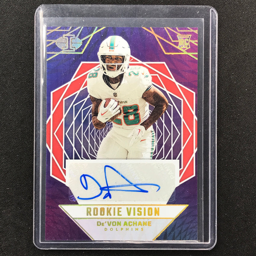 2023 Illusions Football Devon Achane Rookie Vision Signatures Auto Red 29/75
