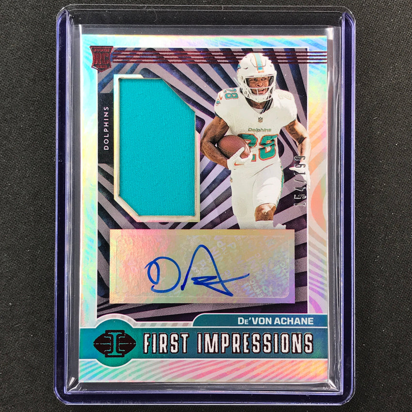 2023 Illusions Devon Achane First Impressions Rookie Jersey Auto Red 154/199