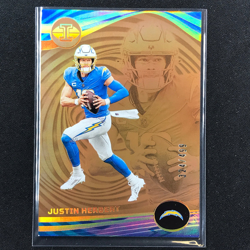 2023 Illusions Football Justin Herbert Base Bronze Trophy 324/499 #62