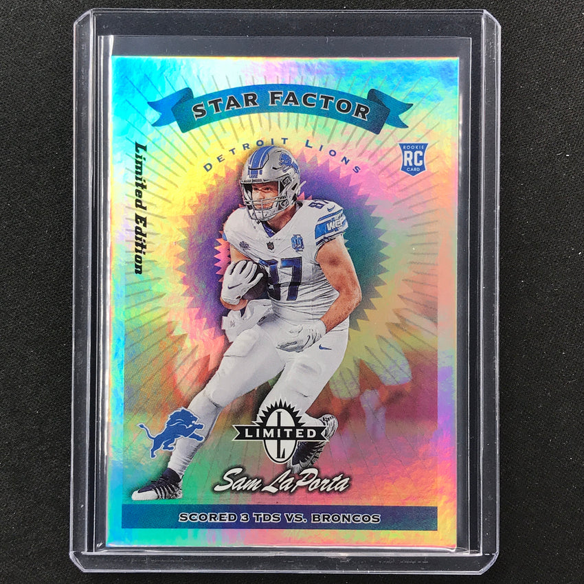 2023 Limited Football Sam Laporta 1997 Exposure Rookie Limited Edition No 55