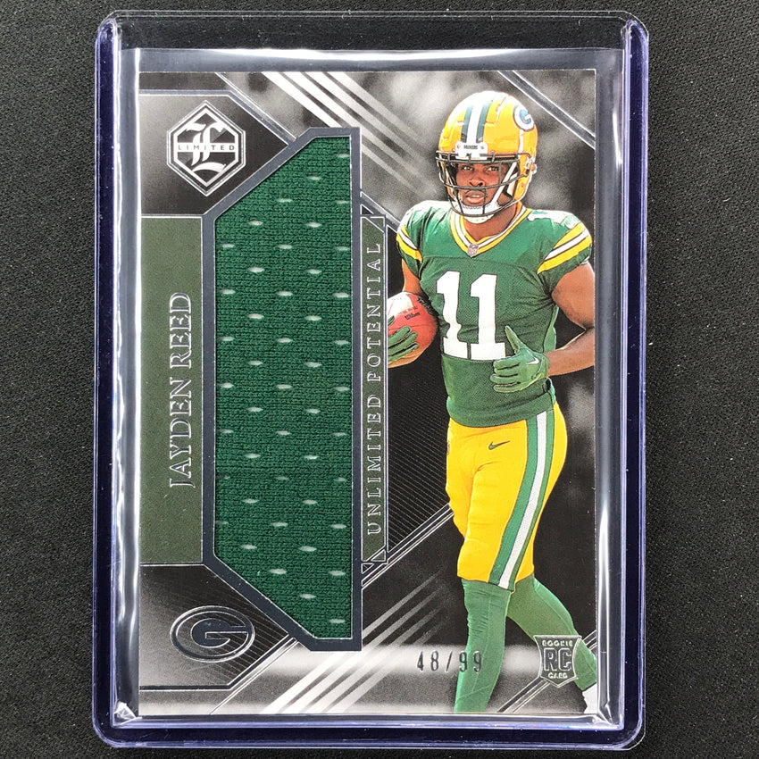 2023 Limited Football Jayden Reed Unlimited Potential Rookie Jersey Silver 48/99