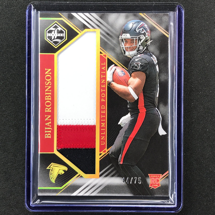 2023 Limited Football Bijan Robinson Unlimited Potential Rookie Patch Gold 44/75