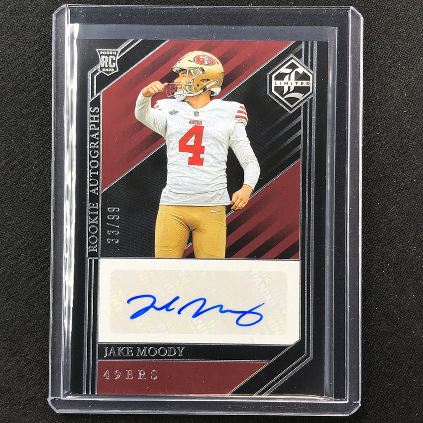 2023 Limited Football Jake Moody Base Rookie Auto Silver Spotlight 33/99