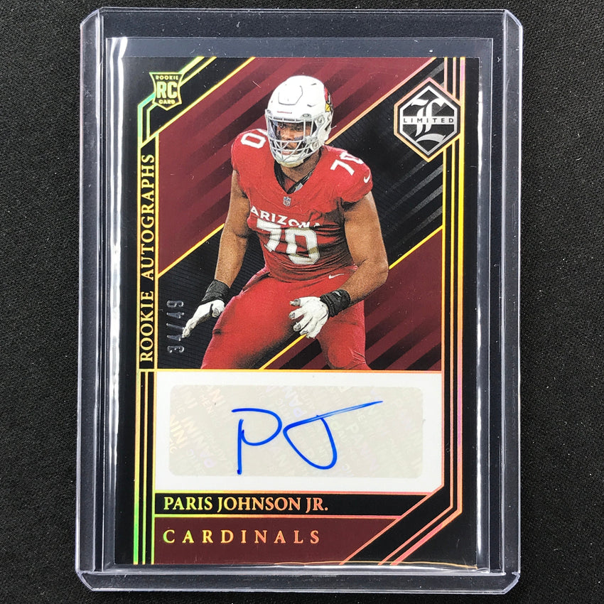 2023 Limited Football Paris Johnson Jr. Base Rookie Auto Gold Spotlight 34/49
