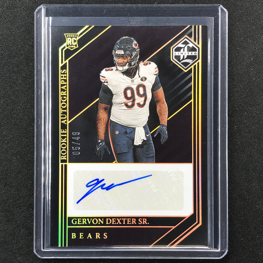 2023 Limited Football Gervon Dexter Sr. Base Rookie Auto Gold Spotlight 5/49