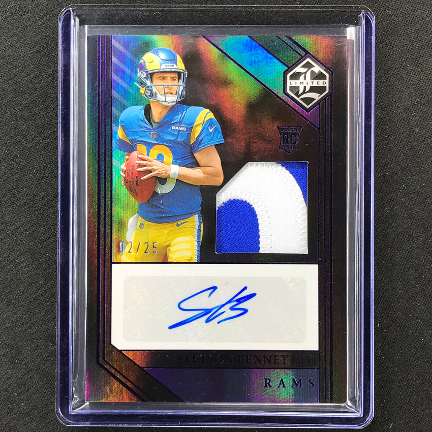 2023 Limited Football Stetson Bennett Iv Rookie Patch Auto Amethyst 2/25
