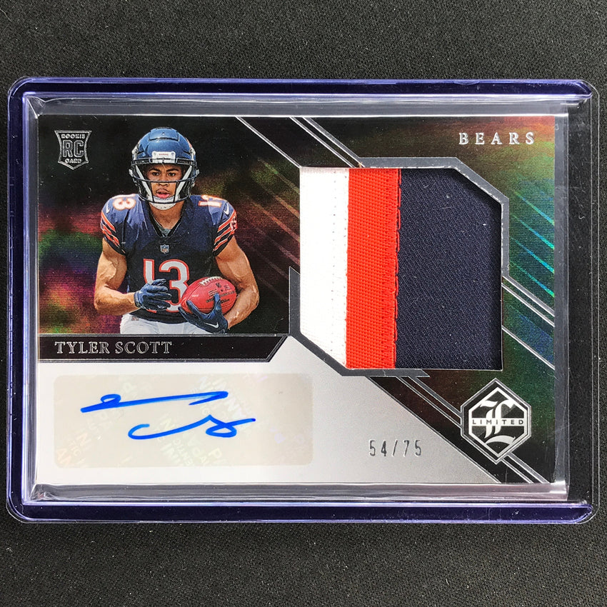 2023 Limited Football Tyler Scott Rookie Jumbo Patch Auto Silver Spotlight 54/75