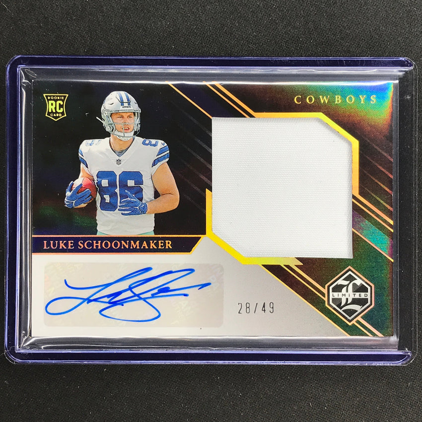 2023 Limited Football Luke Schoonmaker Rookie Jumbo Patch Auto Gold 28/49