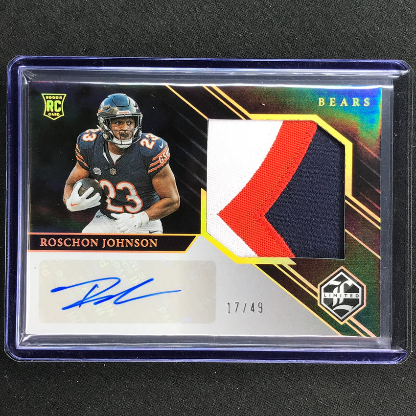 2023 Limited Football Roschon Johnson Rookie Jumbo Patch Auto Gold 17/49