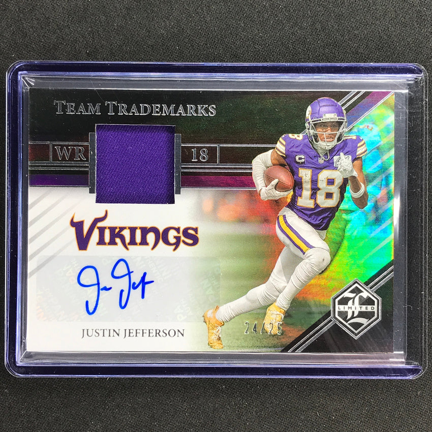 2023 Limited Football Justin Jefferson Team Trademarks Jersey Auto Silver 24/25