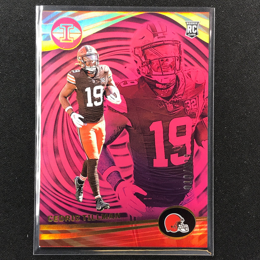 2023 Illusions Football Cedric Tillman Rookie Base Pink Trophy 19/399 #25