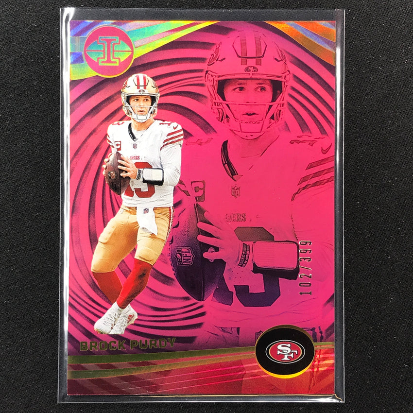 2023 Illusions Football Brock Purdy Base Pink Trophy 102/399 No 89