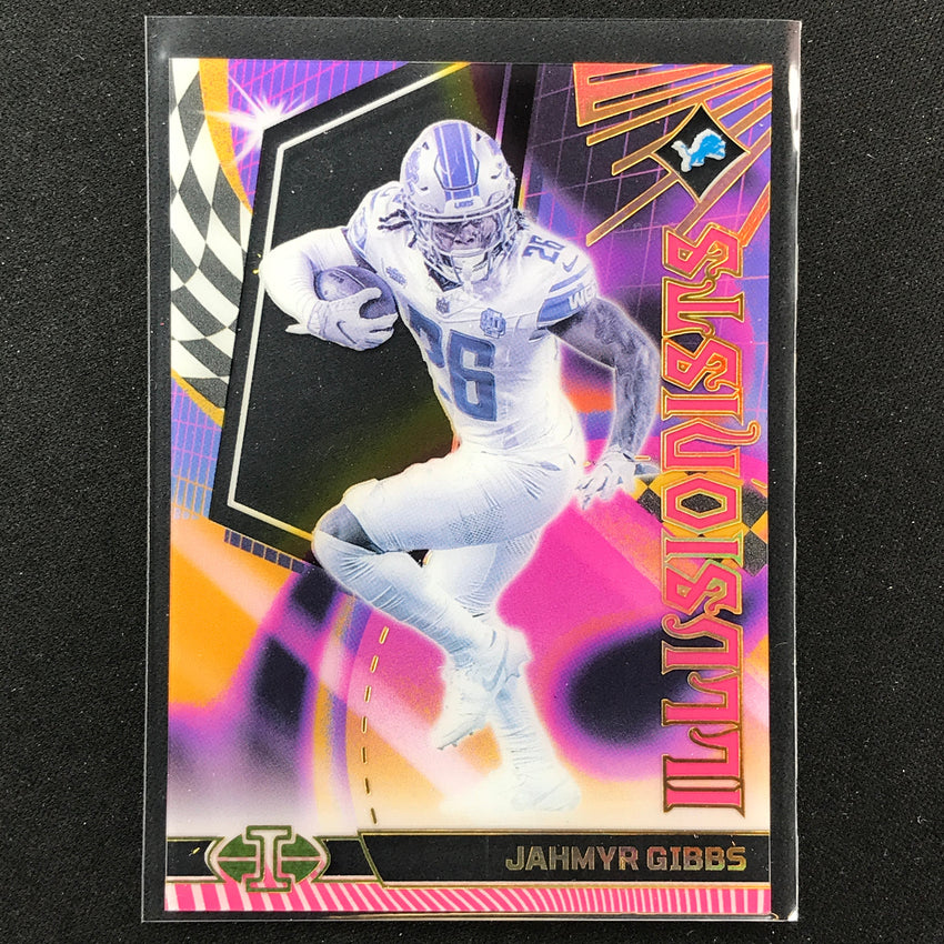 2023 Illusions Football Jahmyr Gibbs Illusionists Rookie Pink 328/399 No 14