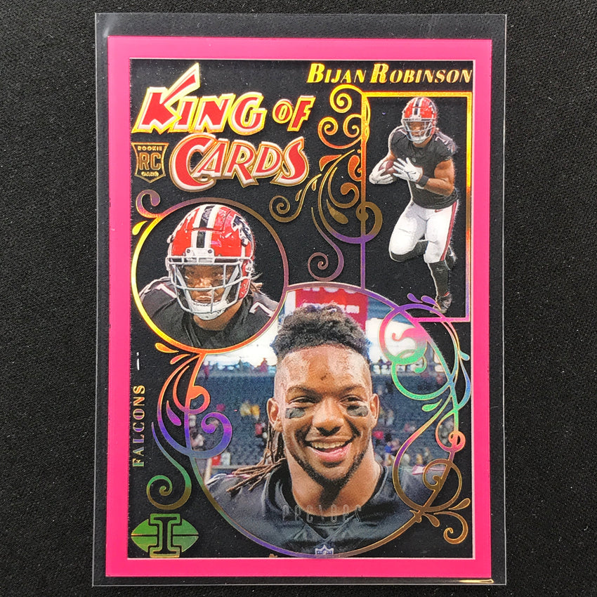 2023 Illusions Football Bijan Robinson King Of Cards Rookie Pink 290/399 No 15