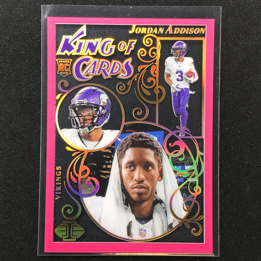 2023 Illusions Football Jordan Addison King Of Cards Rookie Pink 306/399 #19