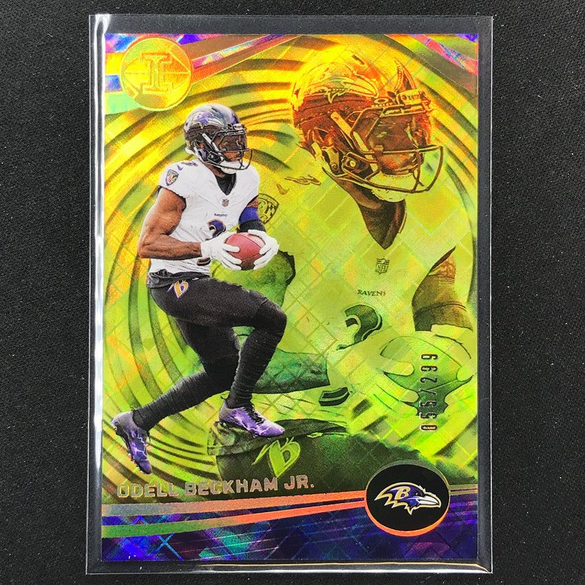 2023 Illusions Football Odell Beckham Jr. Base Yellow Diamond Trophy 55/299 No 9