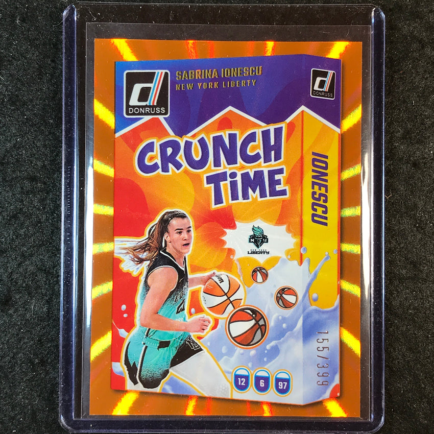 2025 Donruss WNBA SABRINA IONESCU Crunch Time Orange Laser 155/399