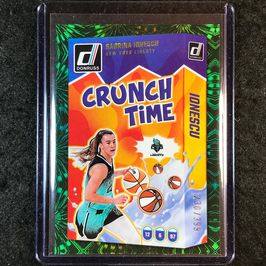 2025 Donruss WNBA SABRINA IONESCU Crunch Time Green Fireworks 230/399