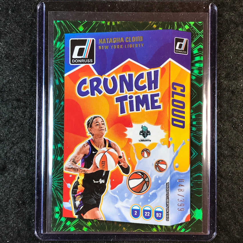 2025 Donruss WNBA NATASHA CLOUD Crunch Time Green Fireworks 48/399