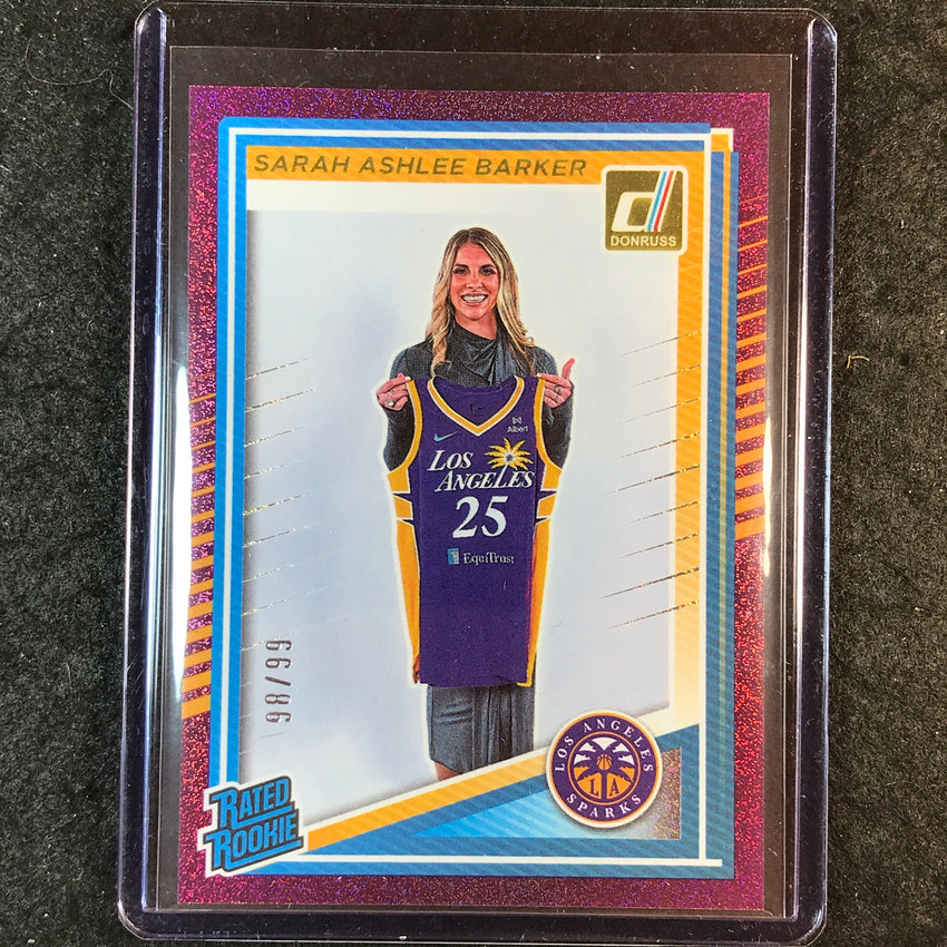 2025 Donruss WNBA SARAH ASHLEE BARKER Rated Rookie Purple Shimmer 98/99