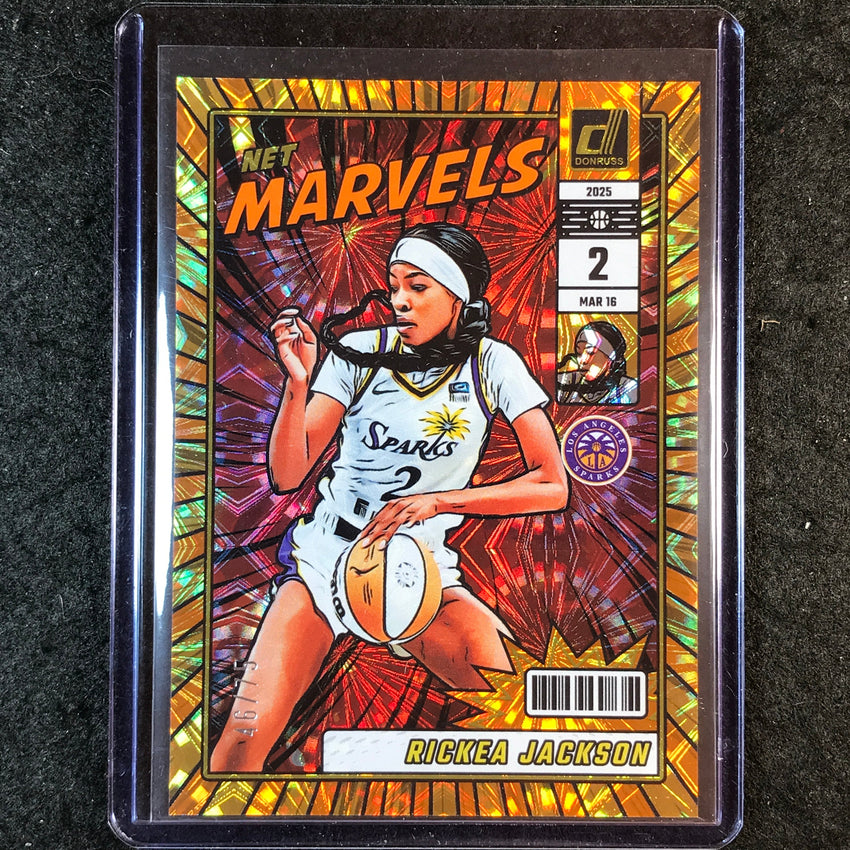 2025 Donruss WNBA RICKEA JACKSON Net Marvels Orange Fireworks 46/75