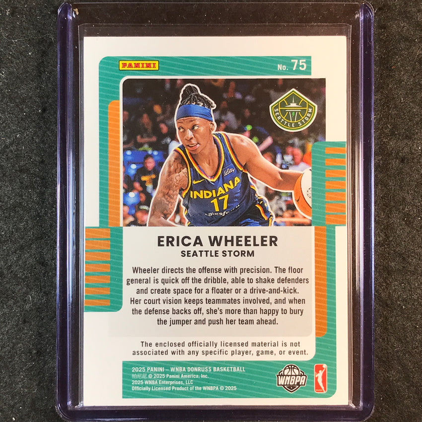 2025 Donruss WNBA ERICA WHEELER Jersey Series Relic Holo Platinum Blue 1/1