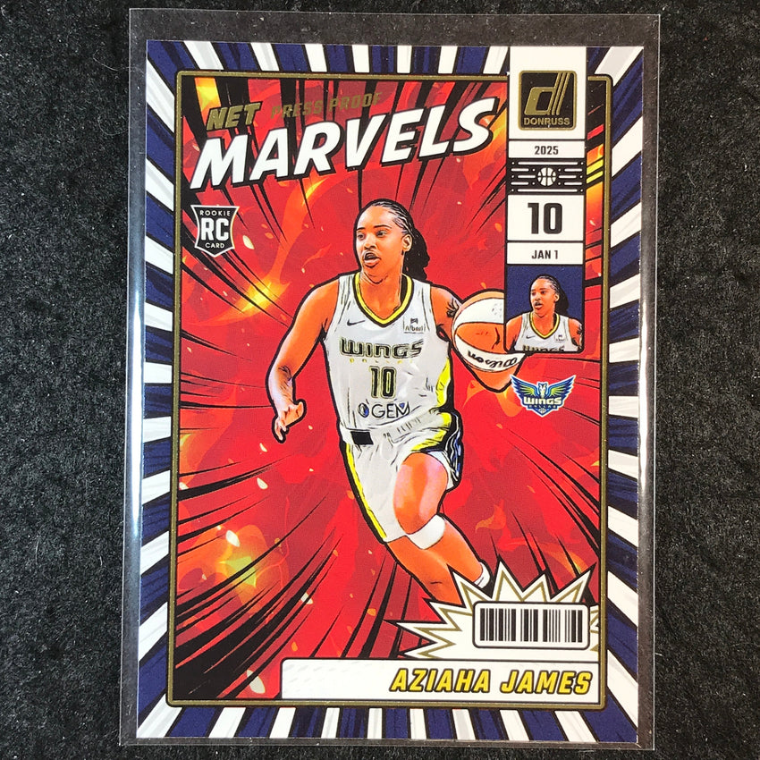 2025 Donruss WNBA AZIAHA JAMES Net Marvels Rookie Press Proof #18