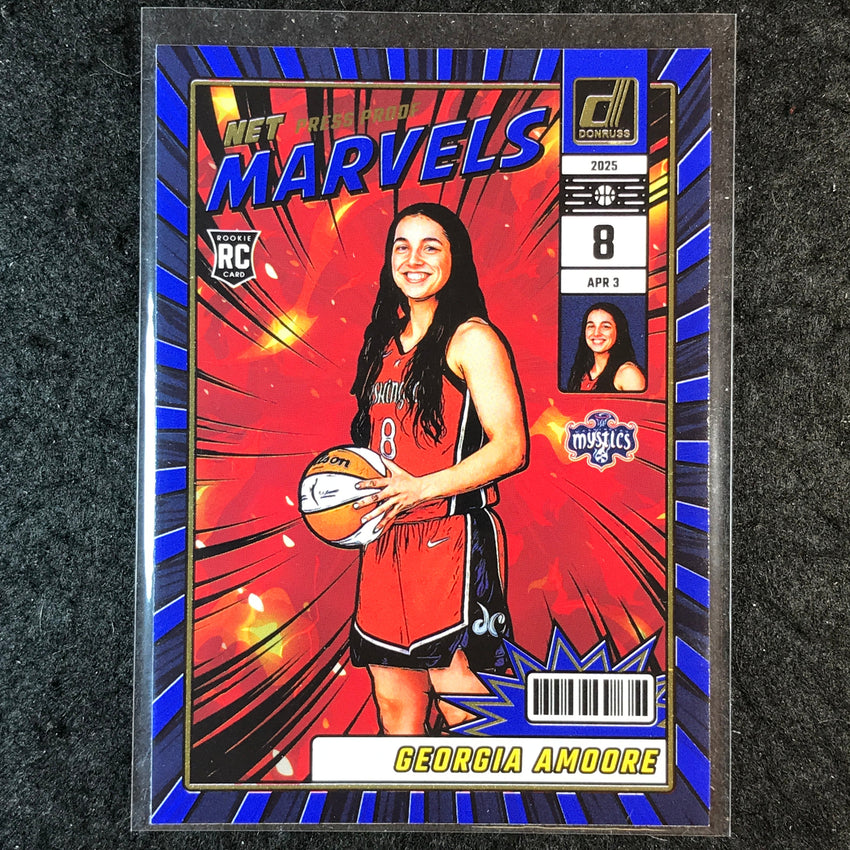 2025 Donruss WNBA GEORGIA AMOORE Net Marvels Rookie Press Proof Blue #17
