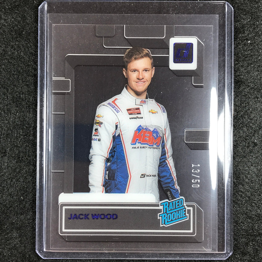 2023 Chronicles Racing JACK WOOD Clearly Donruss Rated Rookie Acetate Blue 13/50