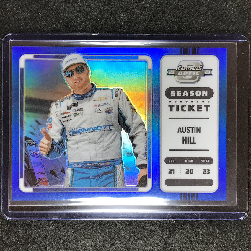 2023 Chronicles Racing AUSTIN HILL Contenders Optic Season Ticket Blue 2/199