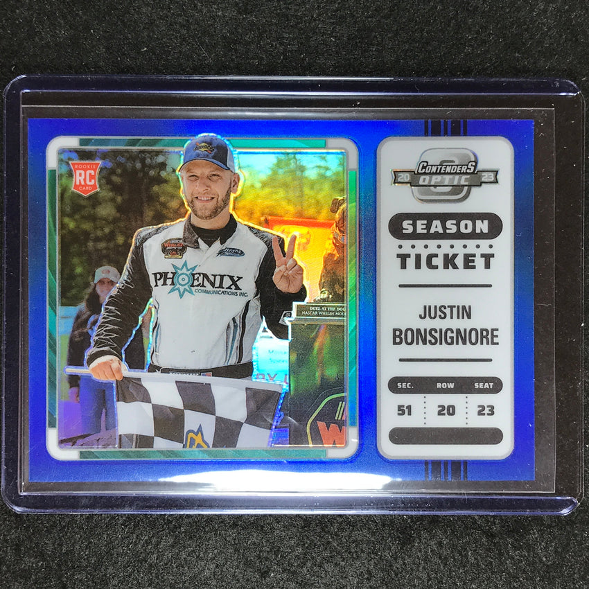 2023 Chronicles Racing JUSTIN BONSIGNORE Contenders Rookie Ticket Blue 146/199